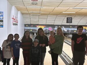 group shot from bowling outing